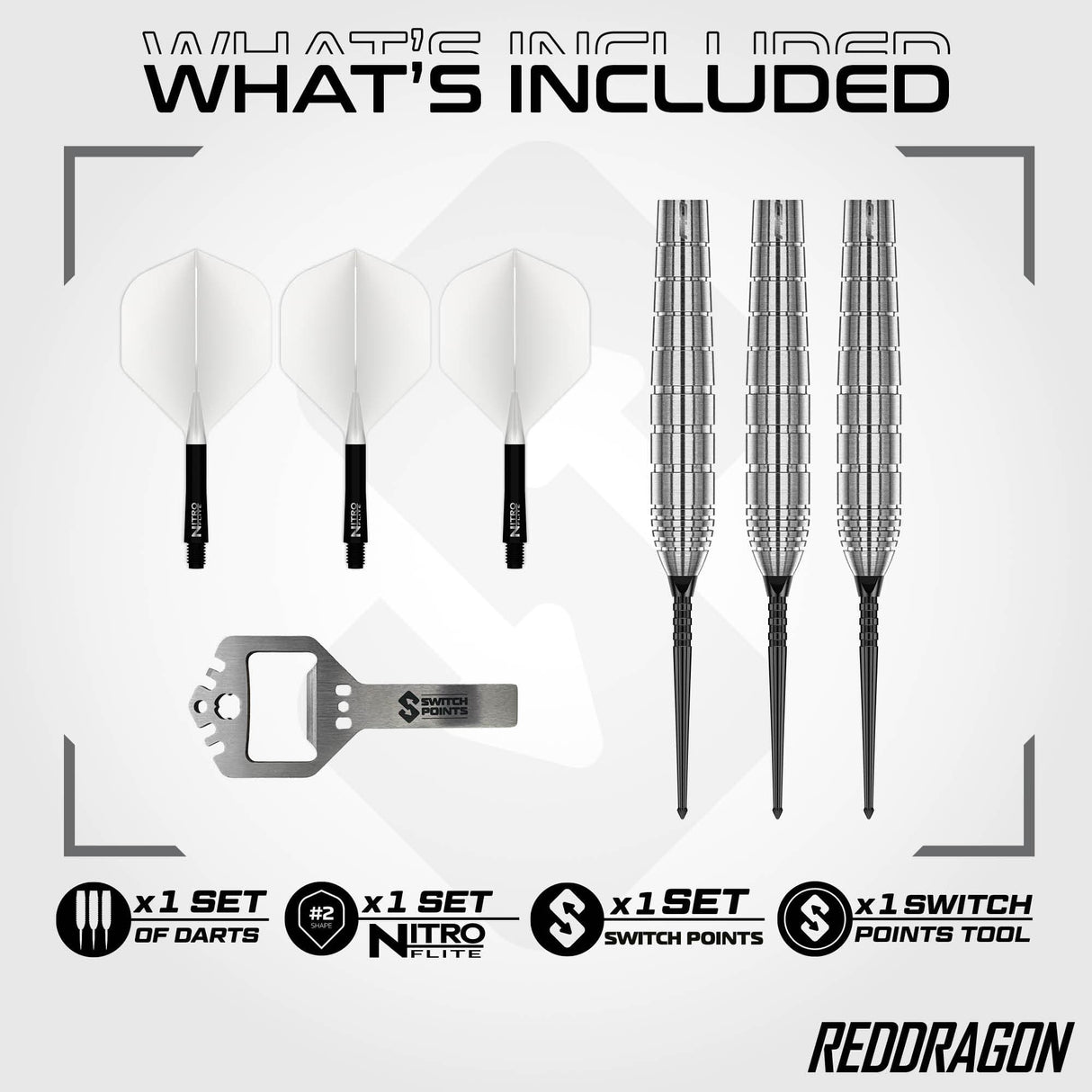 Red Dragon Luke Humphries Switch Darts - Steel Tip - 90% Tungsten - TX1