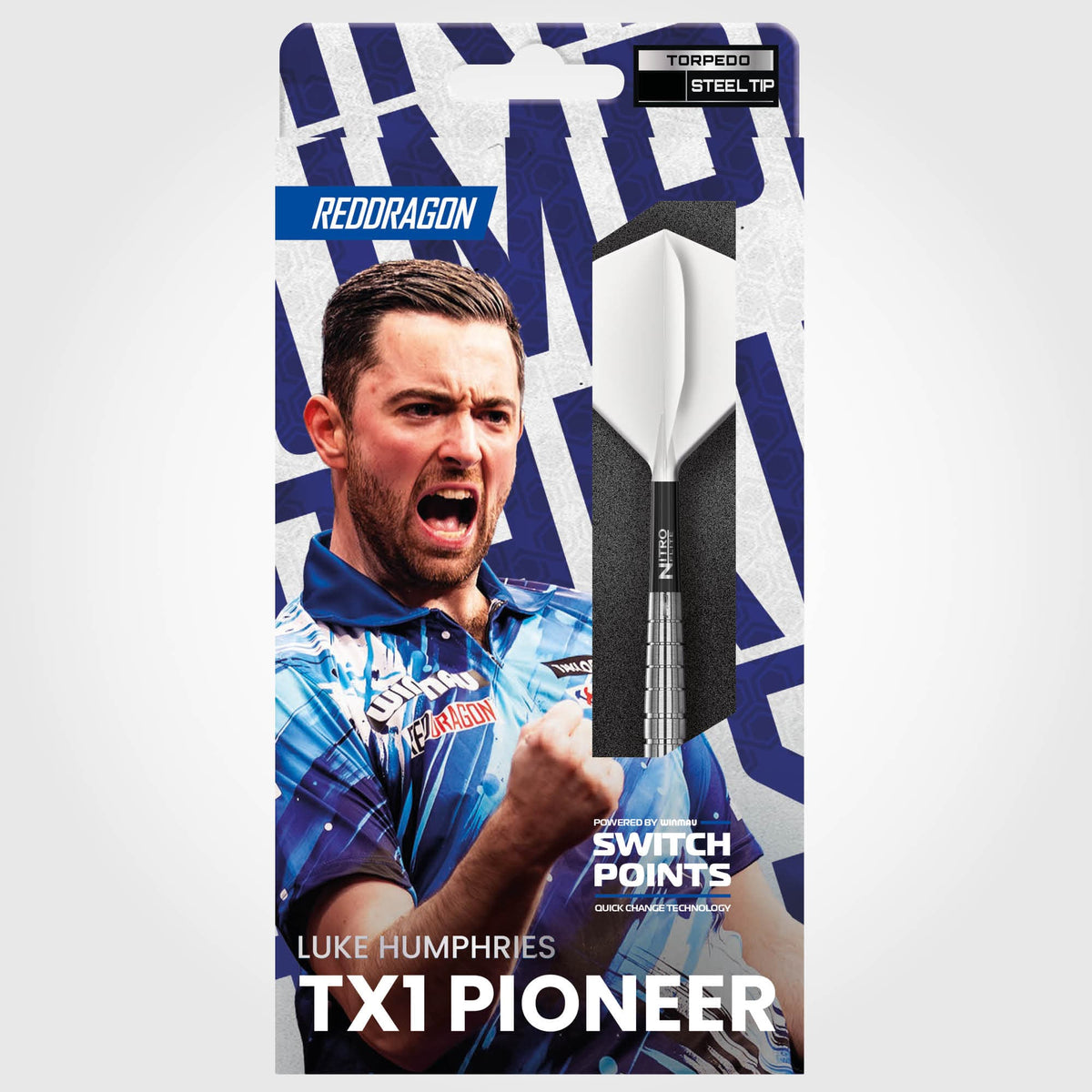 Red Dragon Luke Humphries Switch Darts - Steel Tip - 90% Tungsten - TX1
