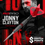 Red Dragon Jonny Clayton Darts - Steel Tip - 90% Tungsten - Pro