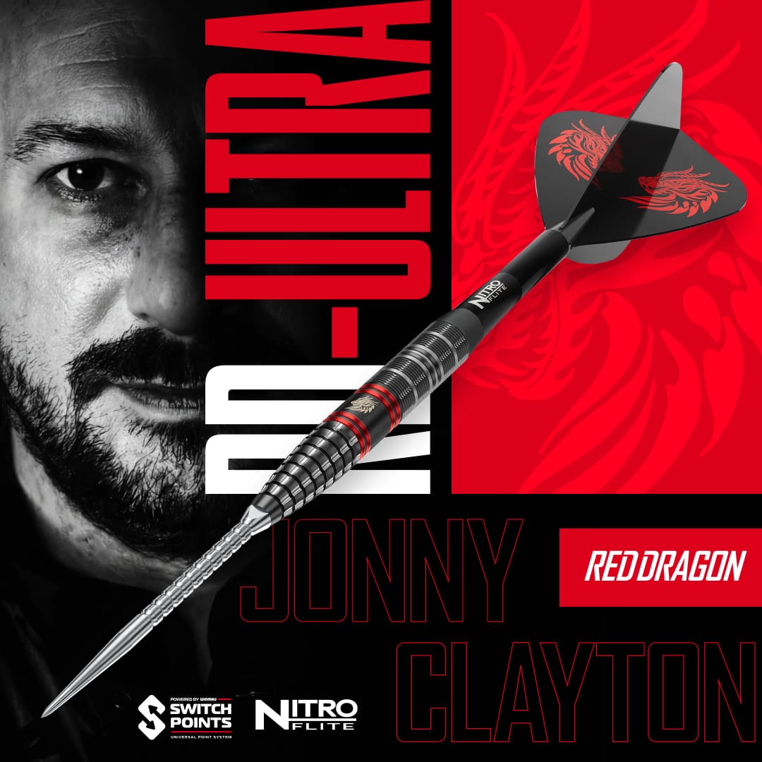 Red Dragon Jonny Clayton Darts - Steel Tip - 90% Tungsten - Ultra 22g