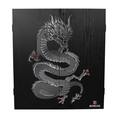 Ruthless Dartboard Cabinet - Square Design - Dragon