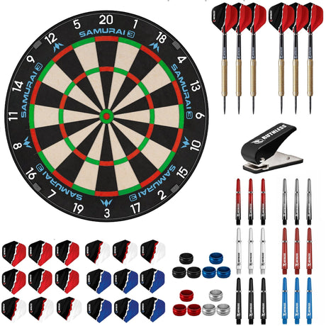 Mission Samurai 3 Dartboard Starter Set - Dart Board, Darts & Accessories