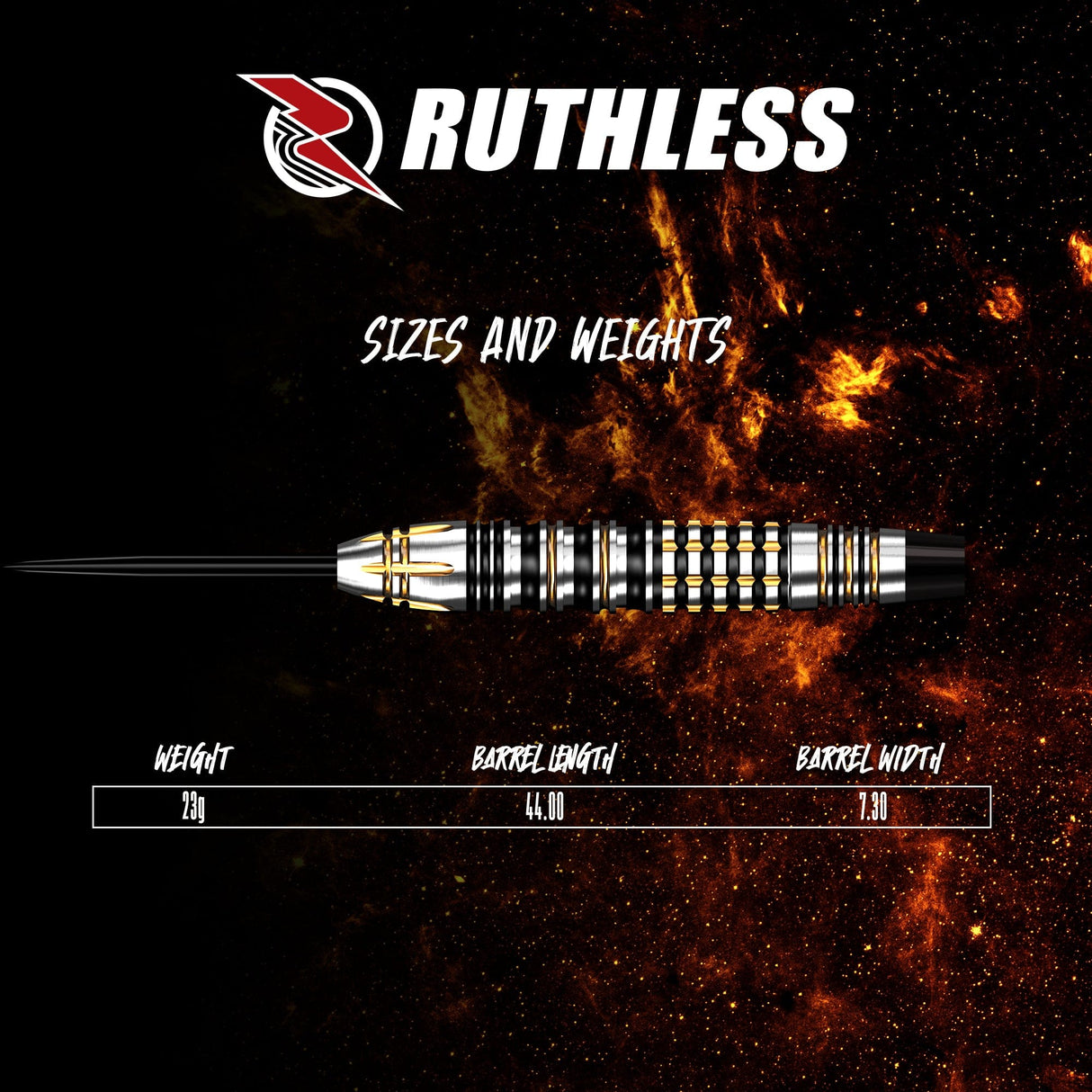 Ruthless Solar Storm Darts - Steel Tip - 90% Tungsten 23g