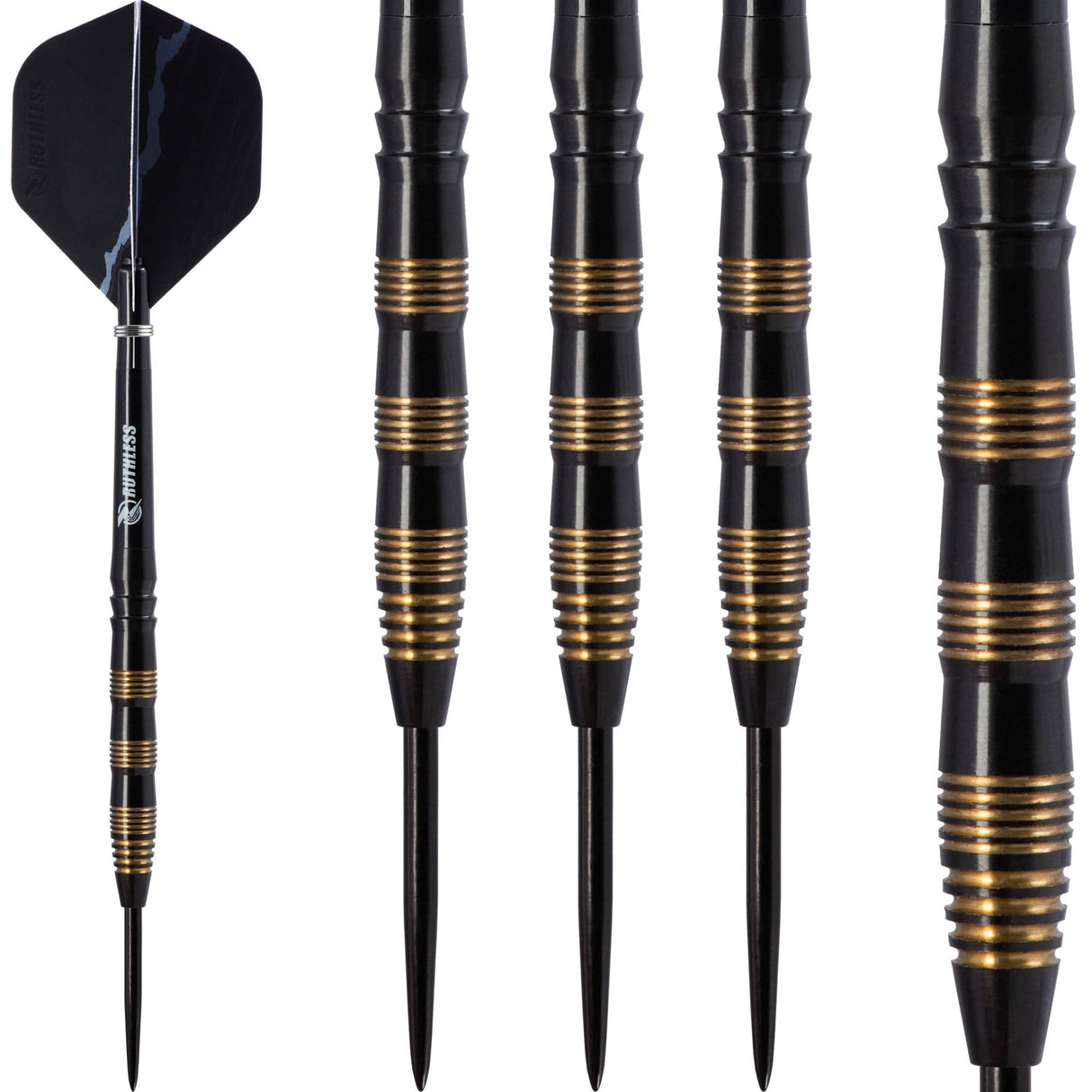 *Ruthless Black Eagle Darts - Steel Tip Tungsten - Gold Ring