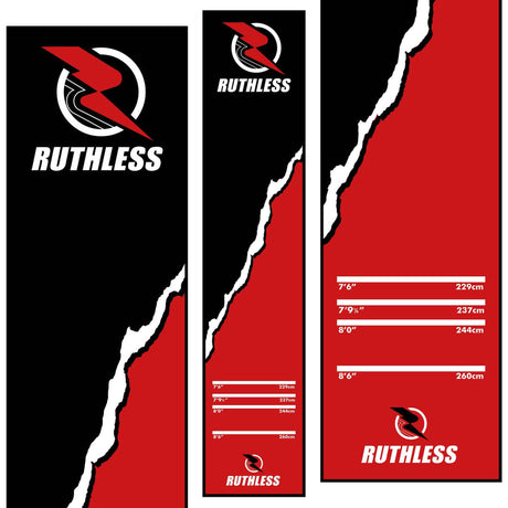 Ruthless RipTorn Dart Mat - Carpet Mat - 290cm x 60cm - Black & Red