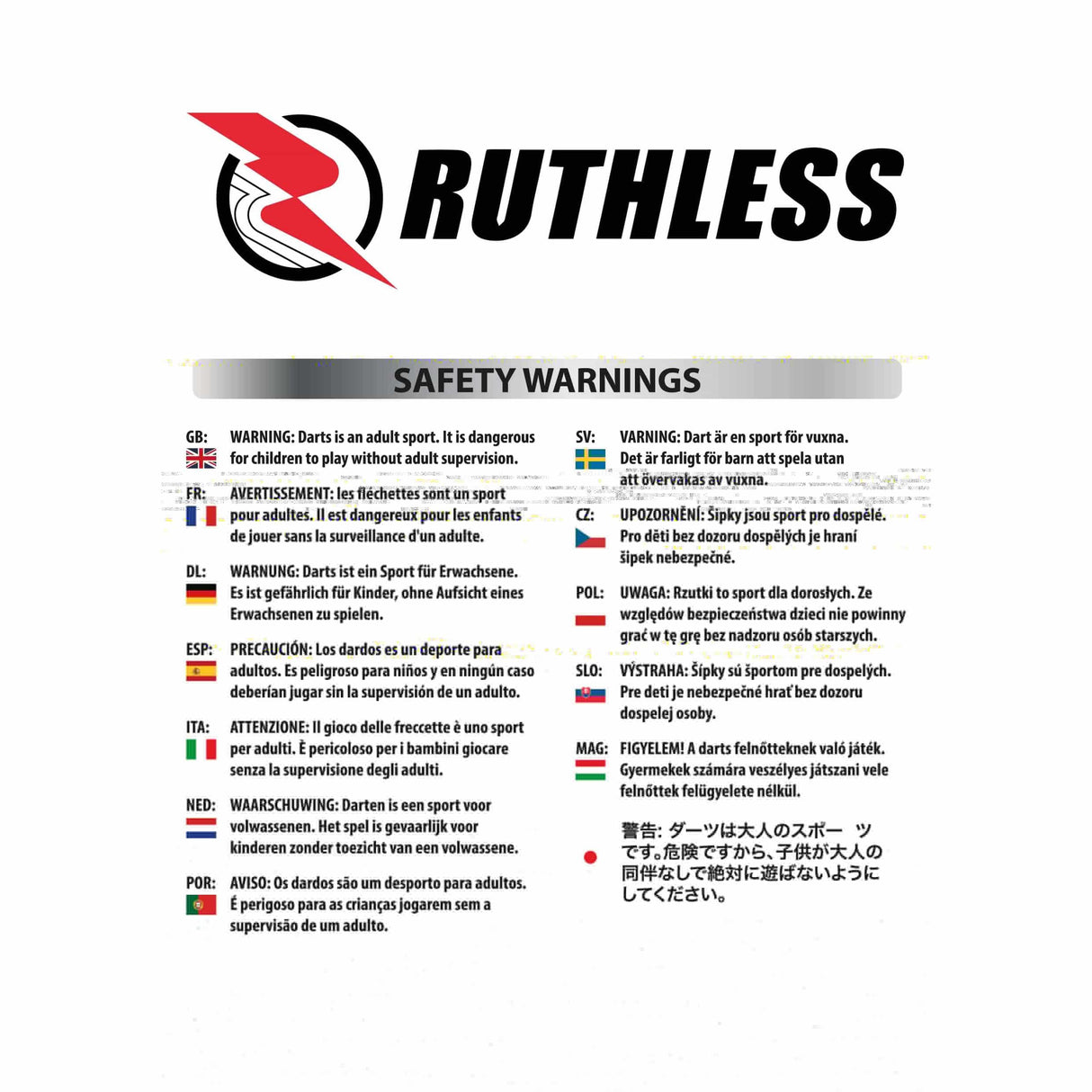 Ruthless Home Darts Centre - Square Jigsaw Surround & Hotshot Dartboard - 2 sets of darts