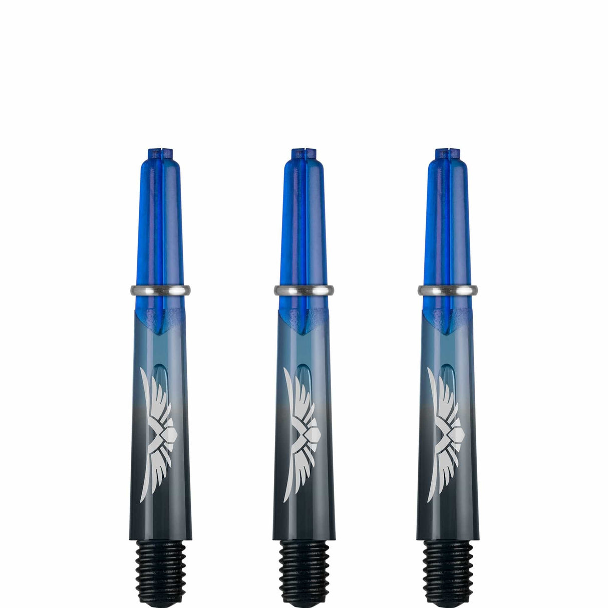 *Shot Eagle Claw Dart Shafts - with Machined Rings - Strong Polycarbonate Stems - Black Blue Short