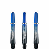 *Shot Eagle Claw Dart Shafts - with Machined Rings - Strong Polycarbonate Stems - Black Blue Short