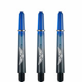 *Shot Eagle Claw Dart Shafts - with Machined Rings - Strong Polycarbonate Stems - Black Blue Tweenie