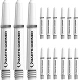 Darts Corner Nylon Dart Shafts - VALUE PACK - 5 Sets - White Short