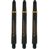 Harrows Supergrip Carbon Dart Shafts - Black & Gold Medium