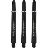 Harrows Supergrip Carbon Dart Shafts - Black & Silver Medium