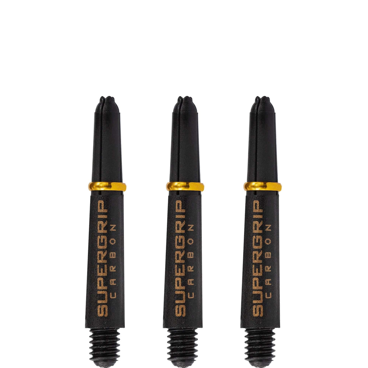 Harrows Supergrip Carbon Dart Shafts - Black & Gold Short