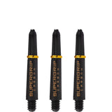 Harrows Supergrip Carbon Dart Shafts - Black & Gold Short