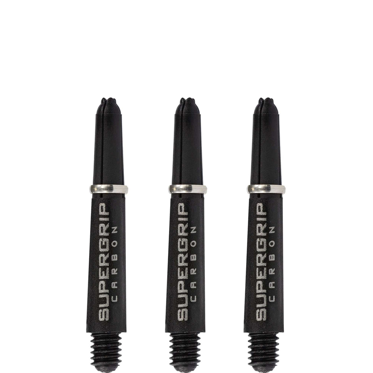 Harrows Supergrip Carbon Dart Shafts - Black & Silver Short