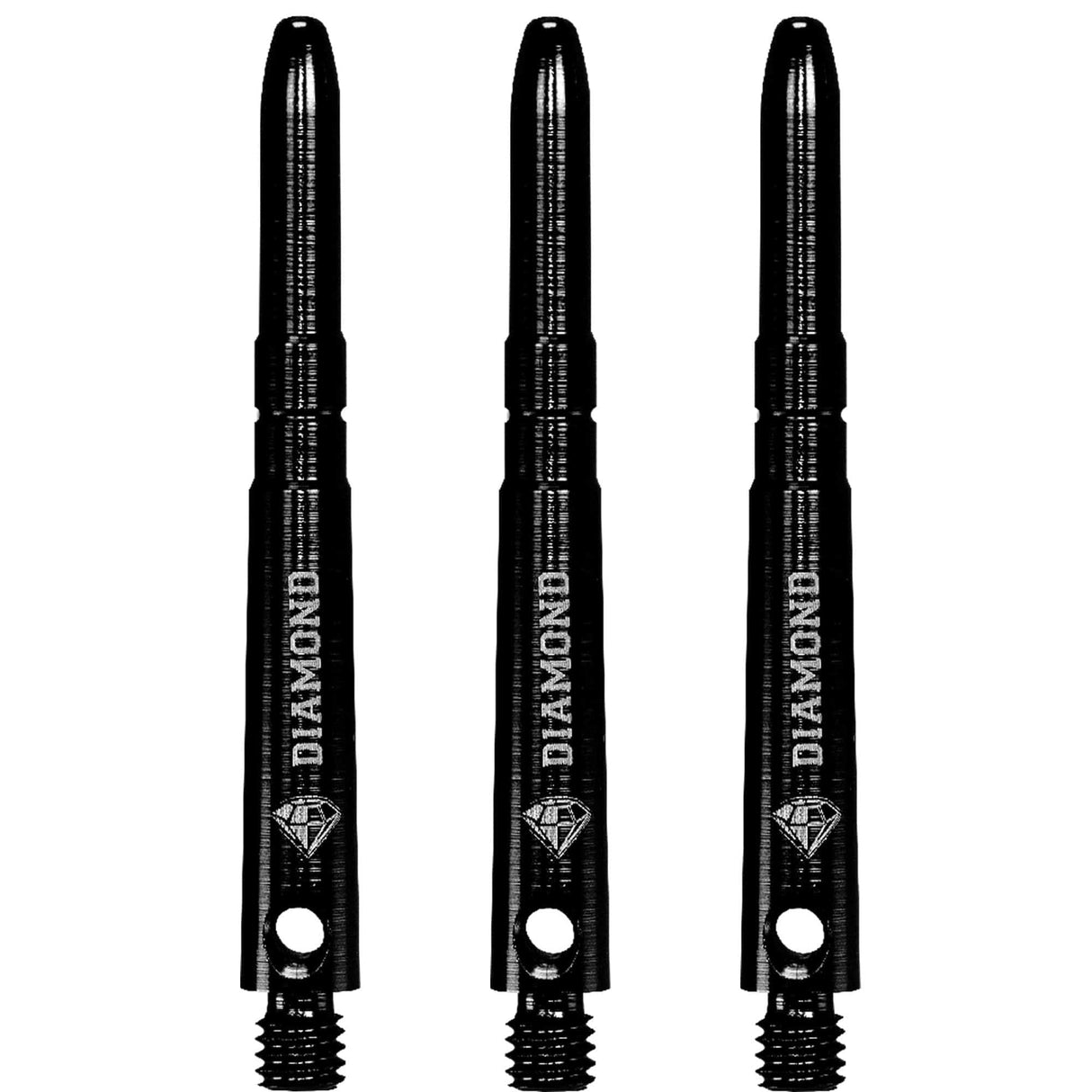 Cuesoul - Aluminium Dart Shafts - Diamond - Value Pack - 4 sets - Black Medium
