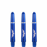 *Shot Eagle Claw Dart Shafts - with Machined Rings - Strong Polycarbonate Stems - Blue Short