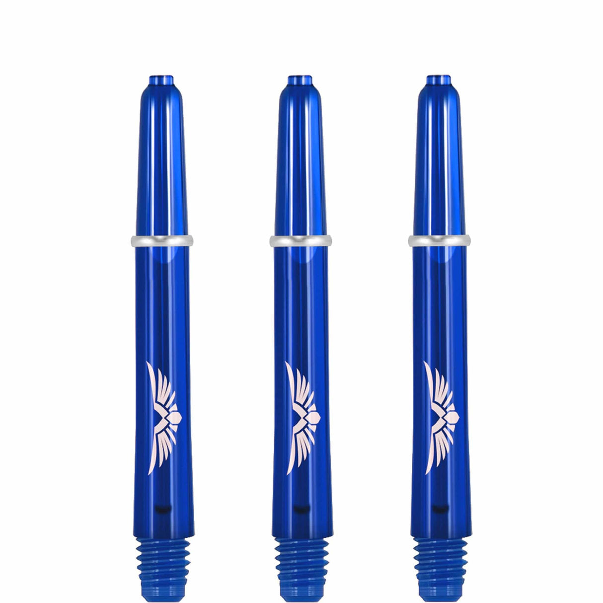 *Shot Eagle Claw Dart Shafts - with Machined Rings - Strong Polycarbonate Stems - Blue Tweenie
