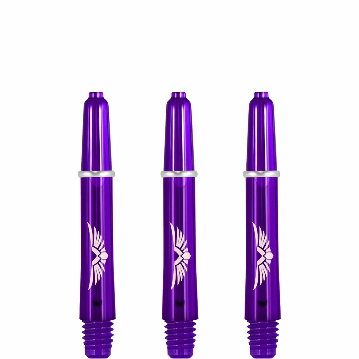 *Shot Eagle Claw Dart Shafts - with Machined Rings - Strong Polycarbonate Stems - Purple Short
