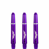 *Shot Eagle Claw Dart Shafts - with Machined Rings - Strong Polycarbonate Stems - Purple Short