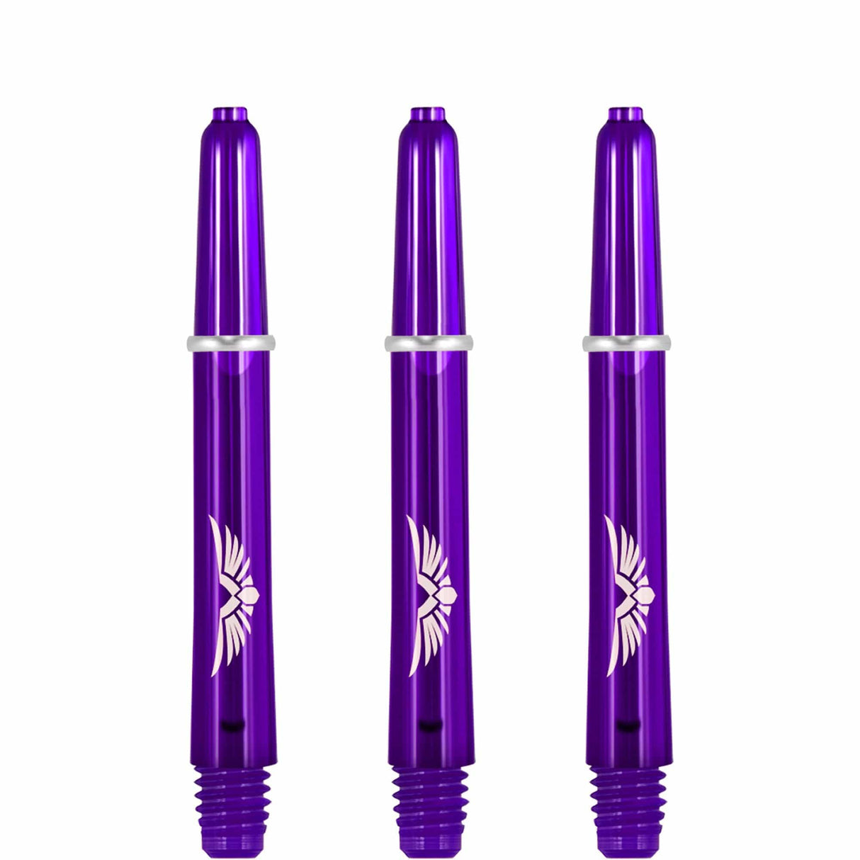 *Shot Eagle Claw Dart Shafts - with Machined Rings - Strong Polycarbonate Stems - Purple Tweenie