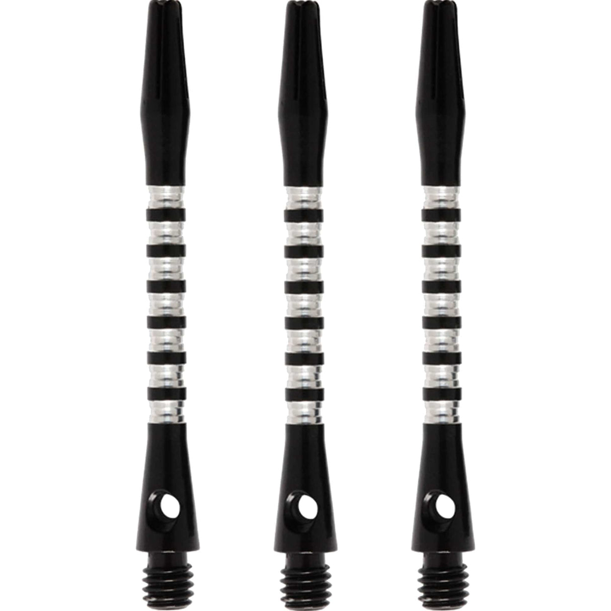 *Shot Pyramid Dart Shafts - Aluminium Anodised - Black Medium