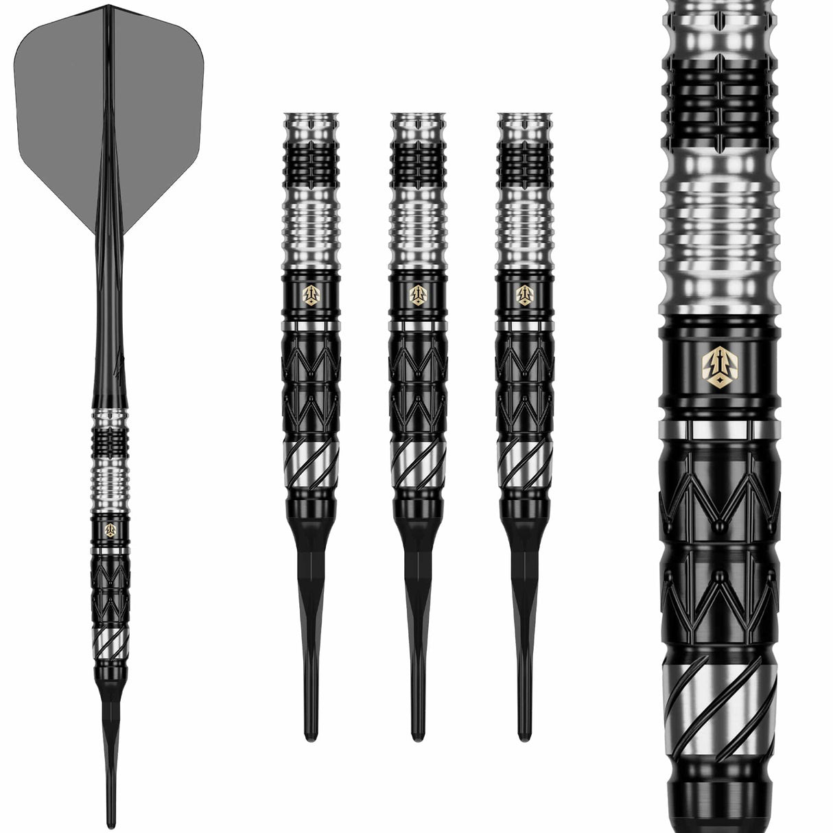 Caliburn Players Darts - Soft Tip - 90% Tungsten - Obsidian: Barry Wong 21g