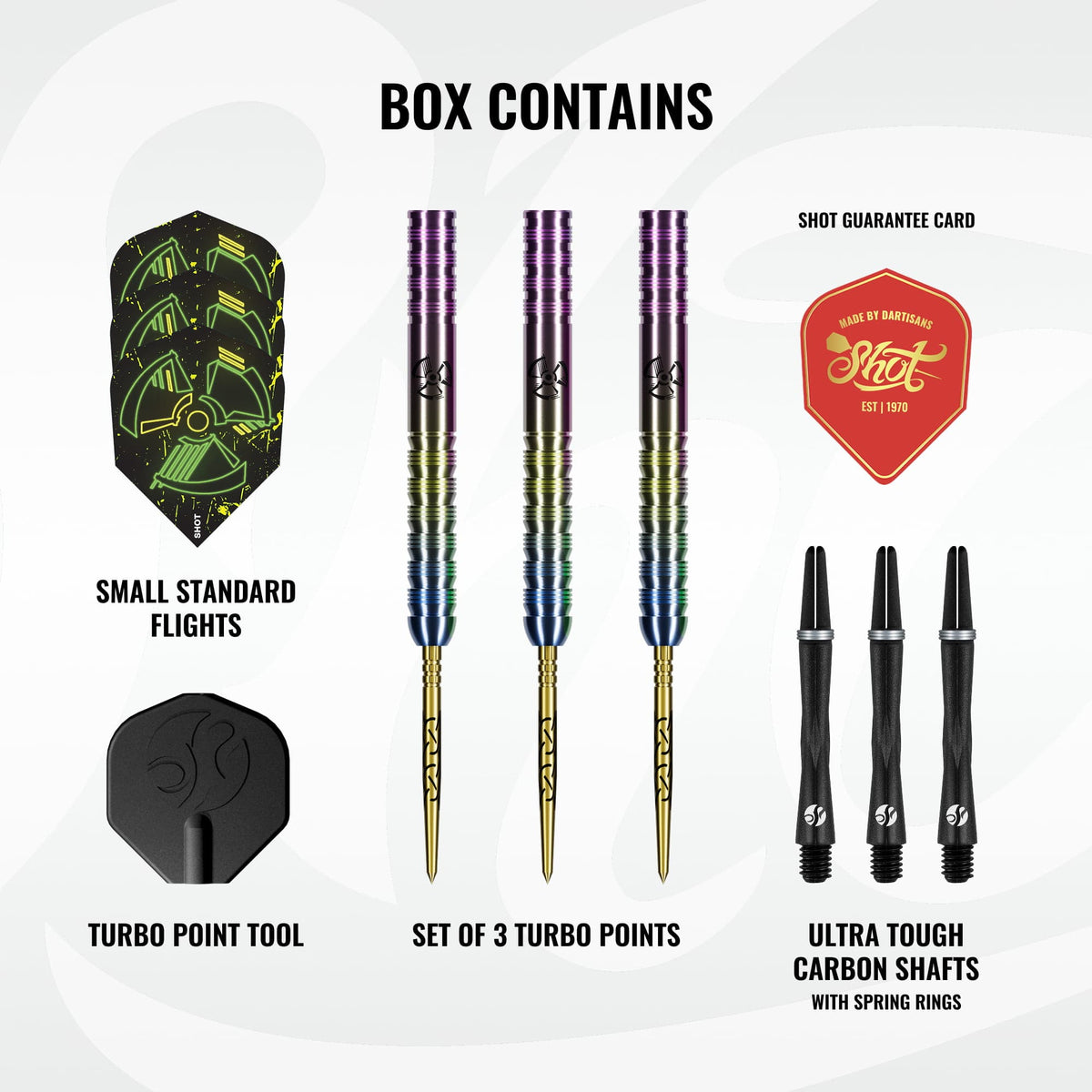 Shot Pro Series TP Darts - Steel Tip - 90% Tungsten - Stowe Buntz 3.0 23g