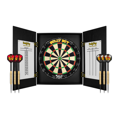 Shot Michael Smith Dartboard Cabinet Set - inc 2 Sets Darts - Bully Boy