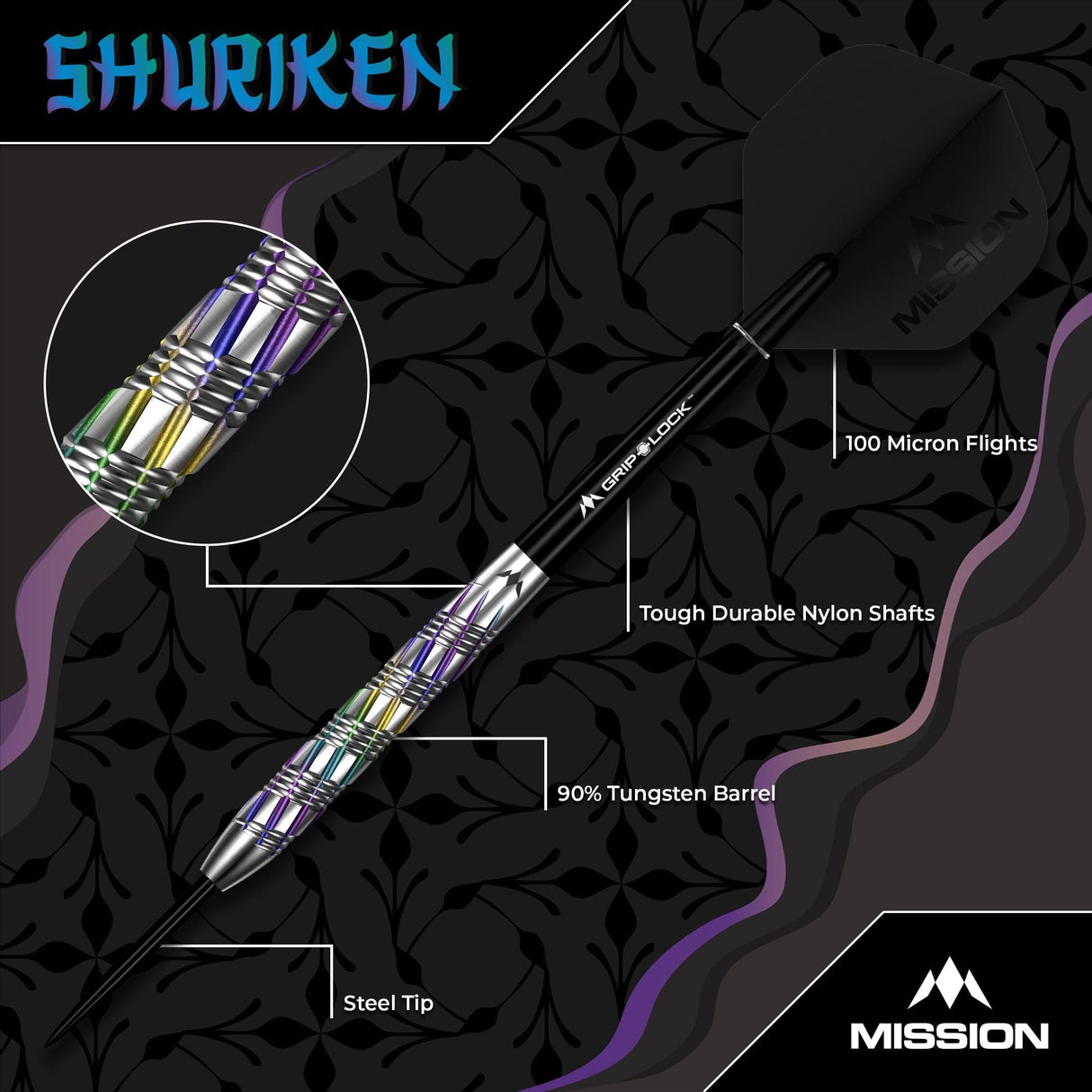 Mission Shuriken Darts - Steel Tip - 90% Tungsten