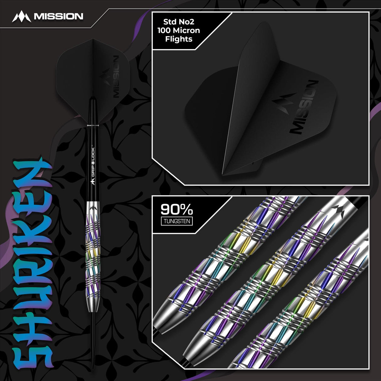 Mission Shuriken Darts - Steel Tip - 90% Tungsten