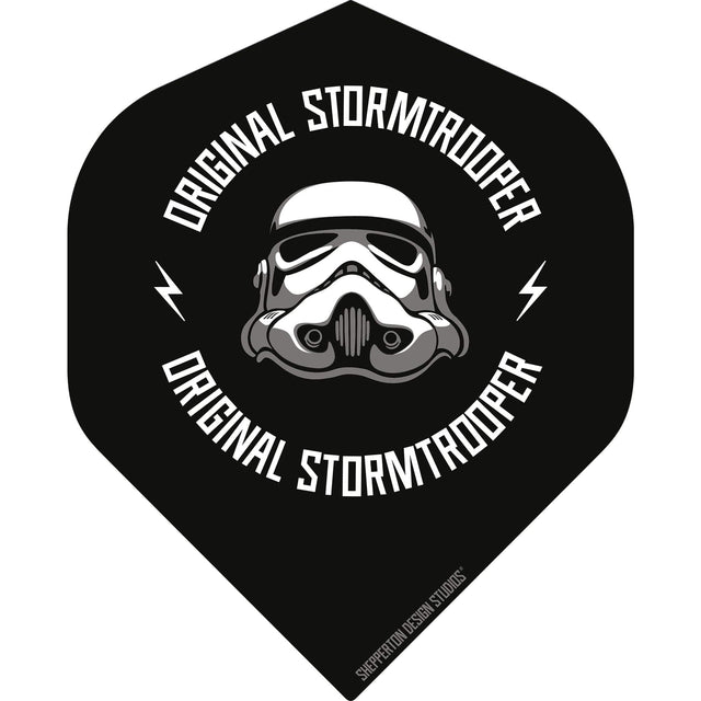 Original StormTrooper Dart Flights - Official Licensed - No2 - Std - Storm Trooper - Logo on Black