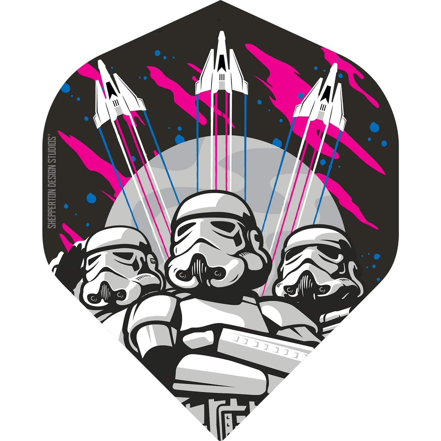 Original StormTrooper Dart Flights - Official Licensed - No2 - Std - 3 Storm Troopers & 3 Space Crafts