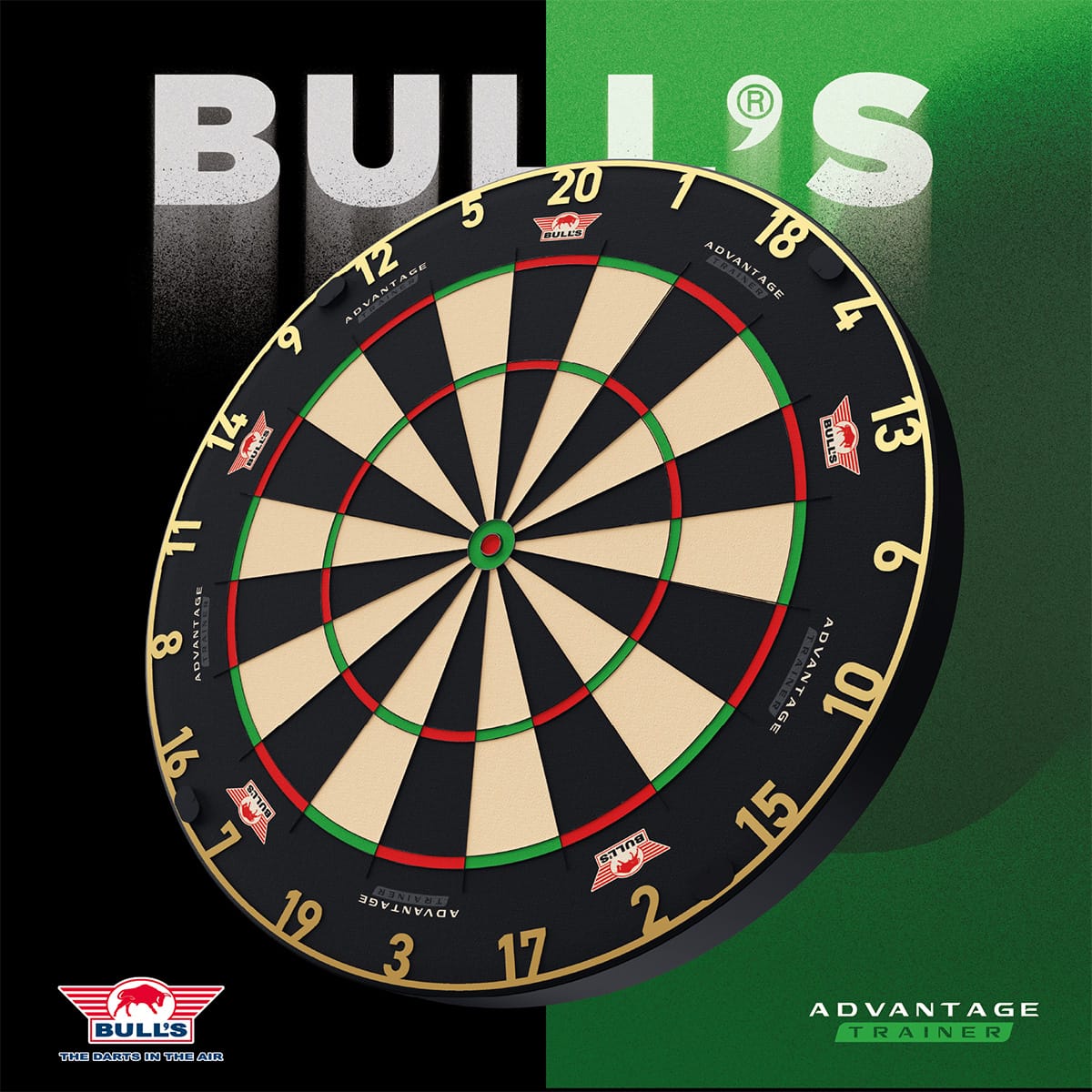 Bulls Advantage Gold Trainer Dartboard - Thinner Doubles & Trebles