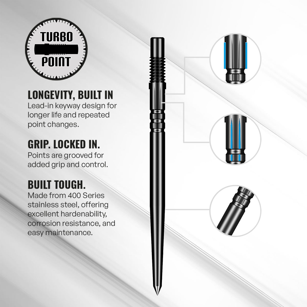 Shot Turbo Dart Points - Steel Tip - Tribal Weapon