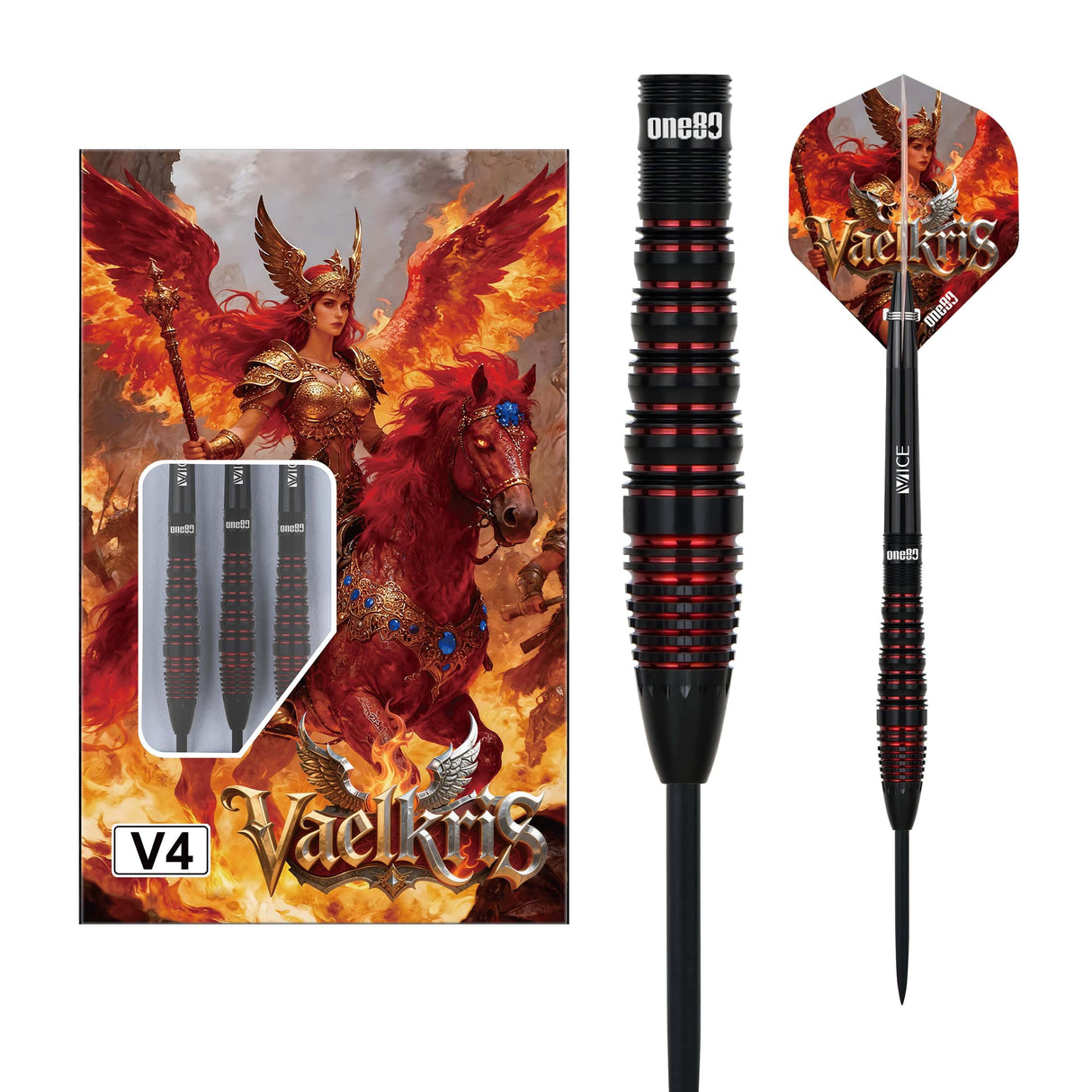 One80 Vaelkris Darts - Steel Tip - 90% Tungsten - V04