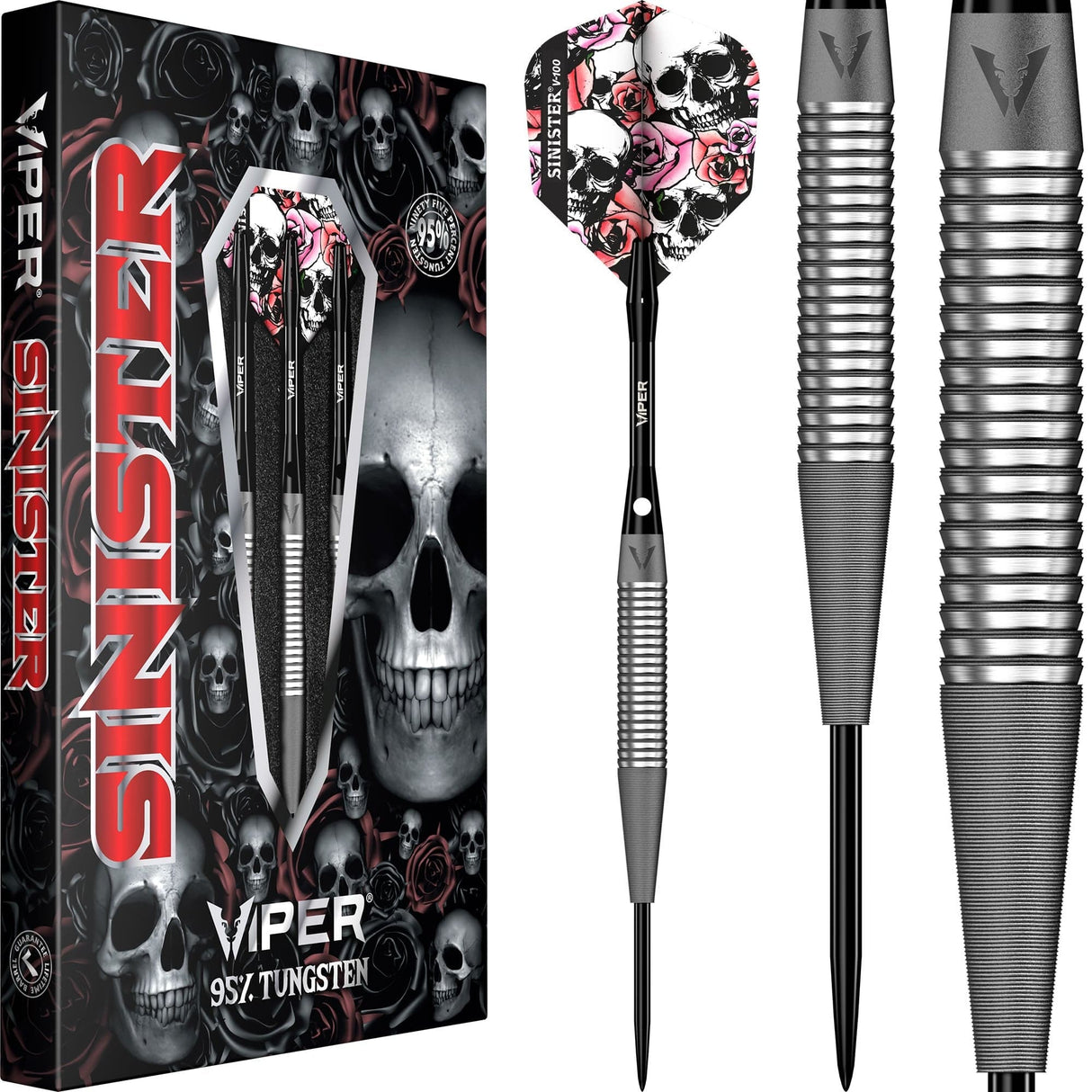 Viper Sinister Darts - Steel Tip - 90% - Sandblasted - S1 - Shark Grip