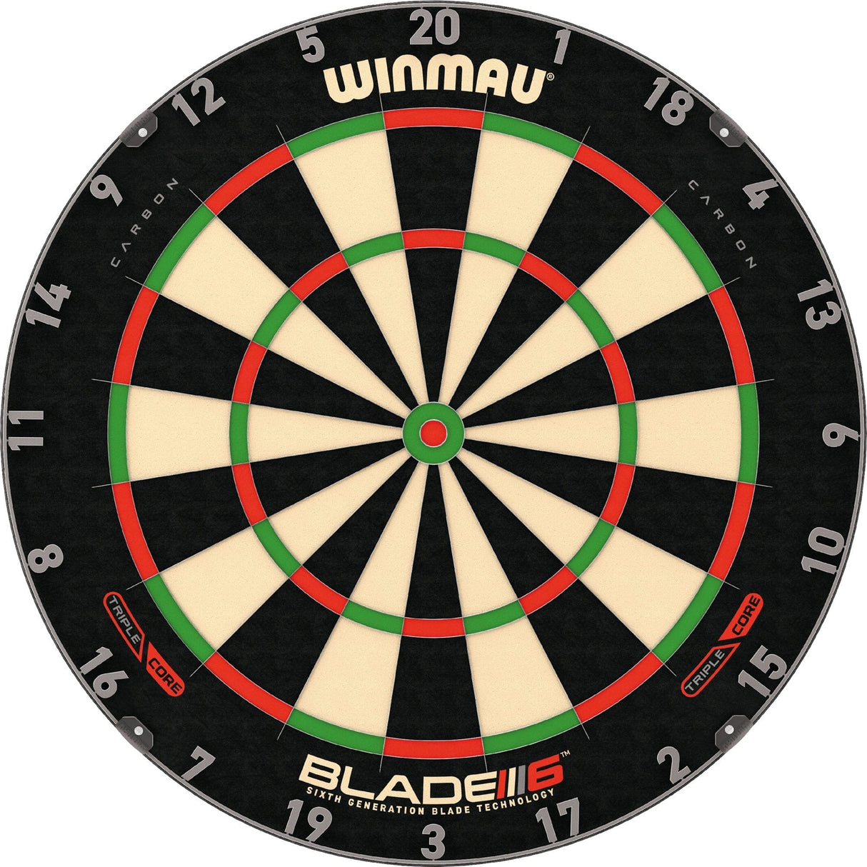 Winmau Blade 6 Dartboard - Professional - with Rota Lock System - Blade 6 Triple Core Carbon