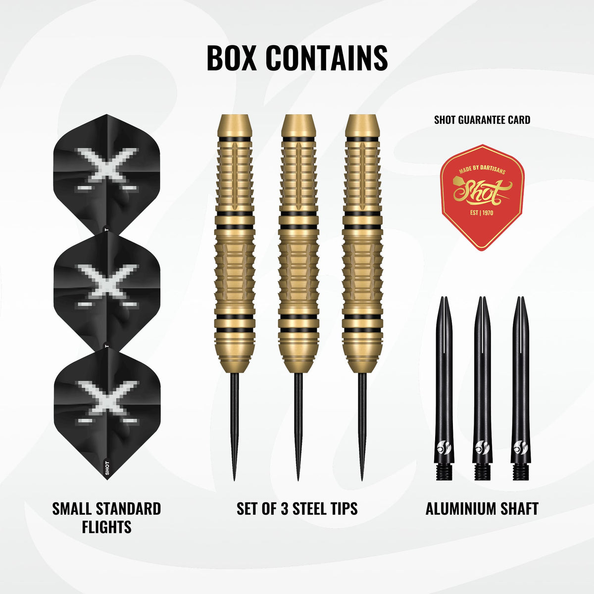 Shot X-Boost Darts - Steel Tip - Brass