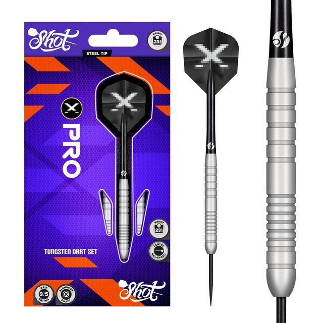 Shot X-Pro Darts - Steel Tip - 60% Tungsten