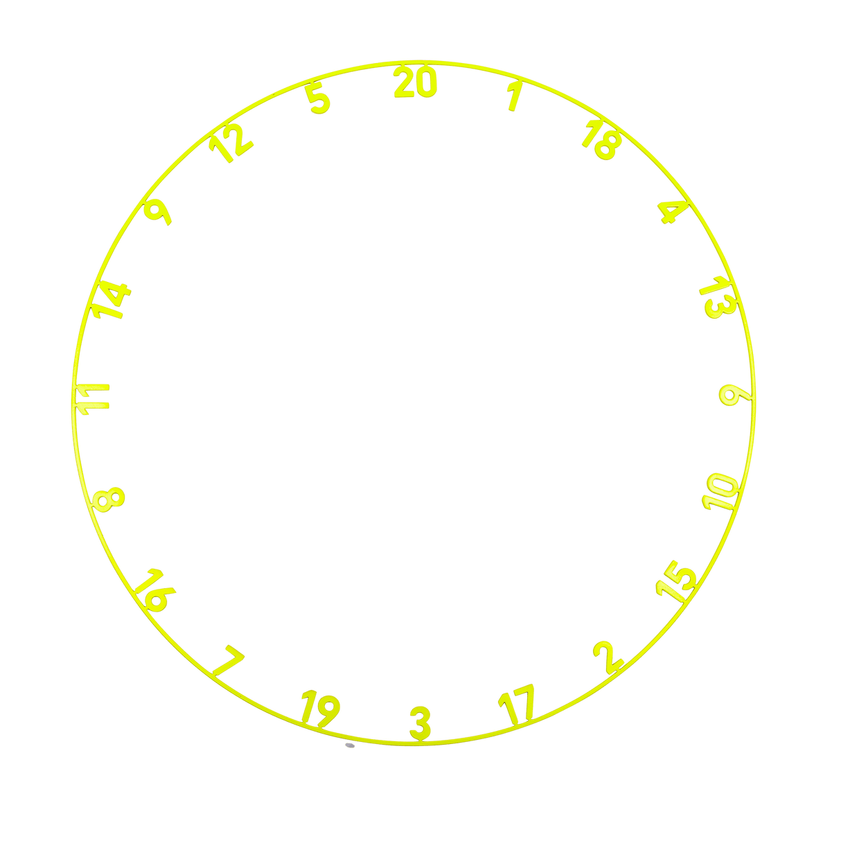 Precise 180 Number Ring - One-Piece - Colours Electric Yellow