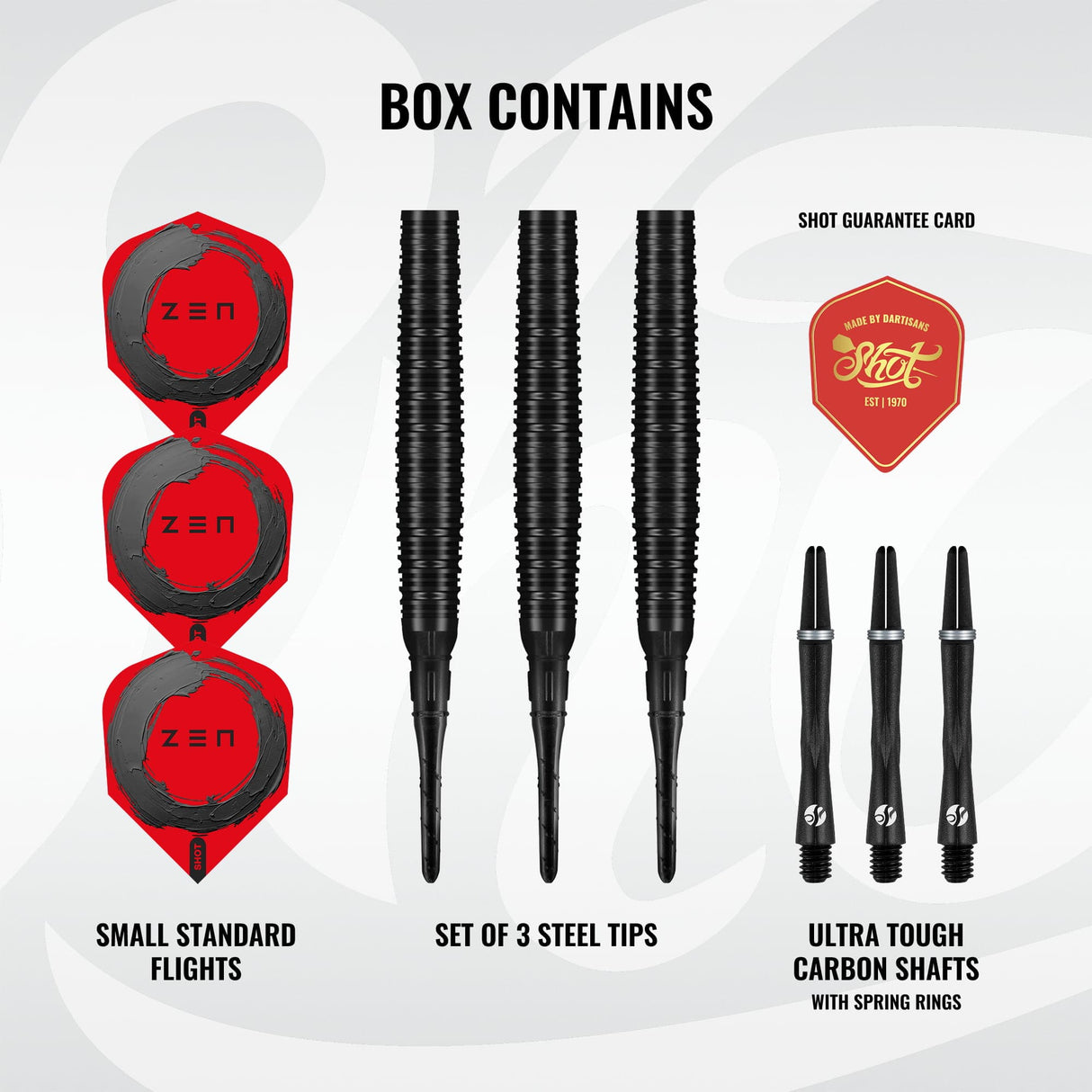 Shot Zen Darts - Soft Tip - 90% Tungsten - Missile 20g