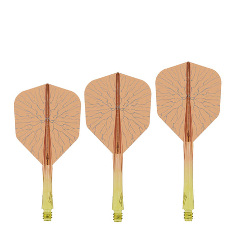 Caliburn SUP Flights - Moulded Shaft and Flight -  Standard No6 - Crack - Yellow & Orange