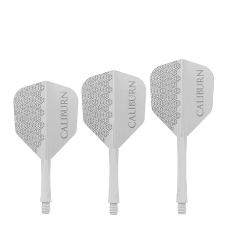 Caliburn SUP Flights - Moulded Shaft and Flight -  Standard No6 - Logo - White