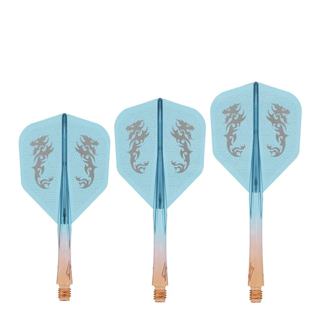 Caliburn SUP Flights - Moulded Shaft and Flight -  Standard No6 - Dragon - Orange & Blue