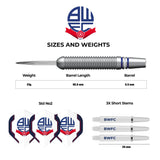 Bolton Wanderers Darts - Steel Tip Brass - Official Licensed - BWFC - 22g