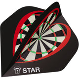 BULL'S B-Star Dart Flights - 100 Micron - A-Std - Dartboard Heart