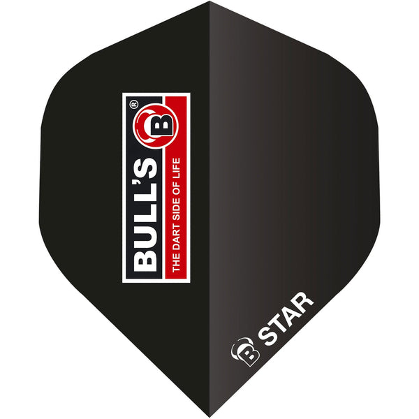 BULL'S B-Star Dart Flights - 100 Micron - A-Std - Bulls Logo - Black