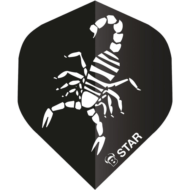BULL'S B-Star Dart Flights - 100 Micron - A-Std - Scorpion - Black
