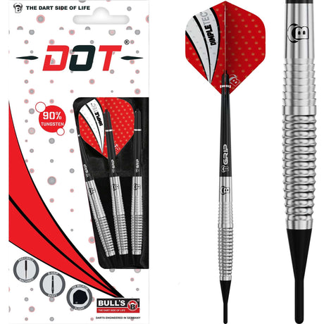 BULL'S Dot D1 Darts - Soft Tip - 90% Tungsten - Rear Shark 18g